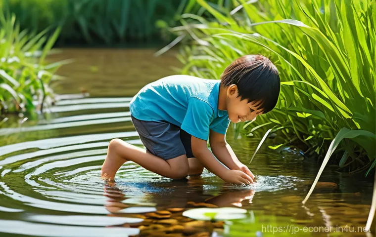 자연생태복원기사와 관련된 NGO 활동 사례 - **Prompt:** A serene and hopeful image of a dedicated "Nature Ecosystem Restorer" (自然生態系復元士) in thei...