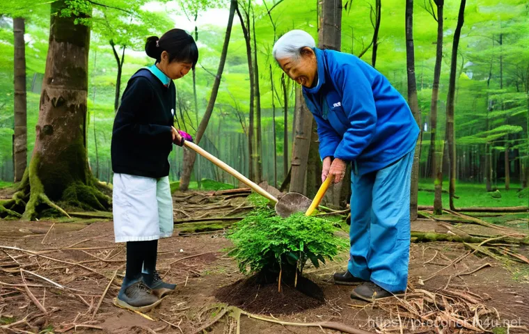 자연생태복원기사와 관련된 NGO 활동 사례 - **Prompt:** A heartwarming and vibrant scene depicting a group of 3-4 diverse children (ages 6-10, b...
