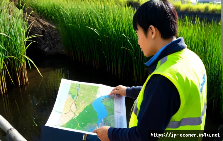 자연생태복원기사와 토지이용계획 연계 사례 - Photorealistic aerial-oblique view of a Japanese urban river restoration project, a natural ecology ...